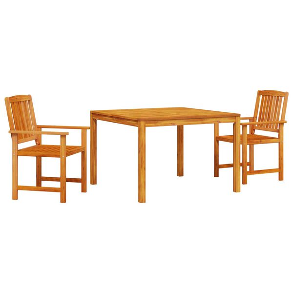 vidaXL Set da Pranzo per Giardino 3 pcs Marrone