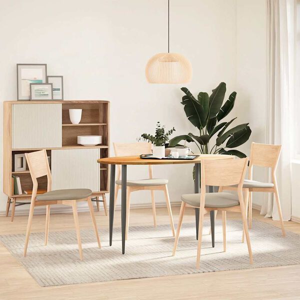 vidaXL Piano Tavolo Marrone Chiaro 120x60x2cm in Rovere Massello Ovale