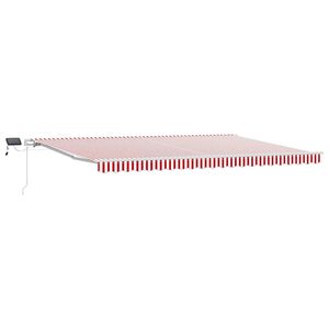 vidaXL Tenda retrattile Rosso e Bianco 500 &times; 350 cm