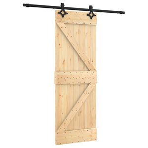 vidaXL Porta scorrevole Naturale e Nero 70 x 210 cm