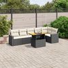 vidaXL Set Divani da Giardino con Cuscini 7pz Nero Polyrattan