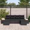 vidaXL Set Divano da Giardino 6 pcs Nero Rattan in Polipropilene