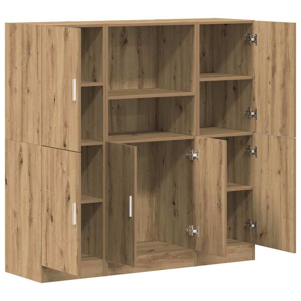 vidaXL Set di Mobili da Cucina 3 pz Rovere Marrone in Truciolato