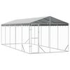 vidaXL Cuccia Cani da Esterno Tetto Argento 3x7,5x2,5m Acciaio Zincato