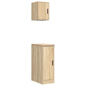 vidaXL Armadi da Garage 2 pz Rovere Sonoma in Legno Multistrato