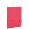 vidaXL Sacchetti di Carta 250 pz con Manici Rosa 26x12x35 cm