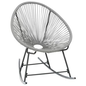 vidaXL Sedia a Dondolo da Esterno Grigia in Polyrattan