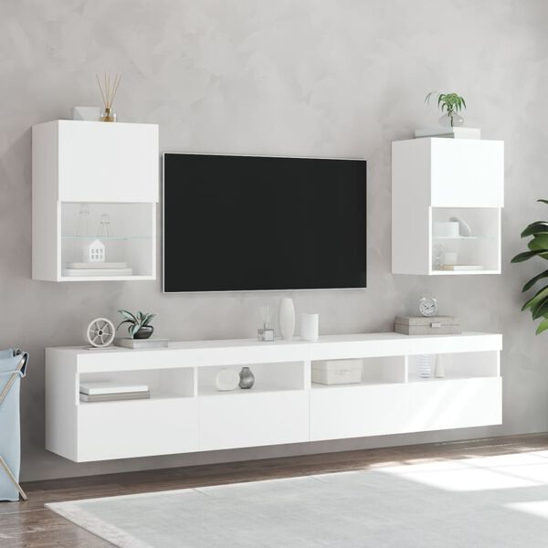 vidaXL Mobile TV con Luci LED Bianco 40,5x30x60 cm