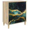 vidaXL Cassettiera WIJHE Stampa in marmo turchese 66 x 36,5 x 75 cm