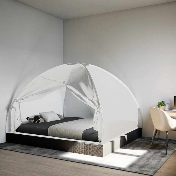 vidaXL Zanzariera Mongolia con Porte 220 Rete Bianco 200x180x135 cm