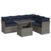 vidaXL Set Divani da Giardino con Cuscini 7pz Nero Polyrattan Acacia