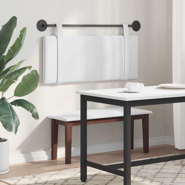 vidaXL Testata appesa Tinta unita Bianco 110 x 55 x 5 cm Tessuto