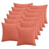 vidaXL Federa 12 pcs ALMELO Rosso Arancio 50 x 50 cm corduroy