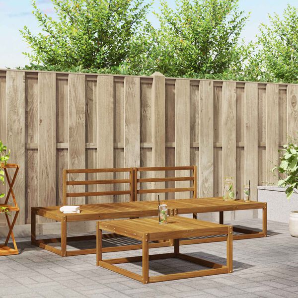 vidaXL Set di divani da esterno 3 Pezzo Naturale