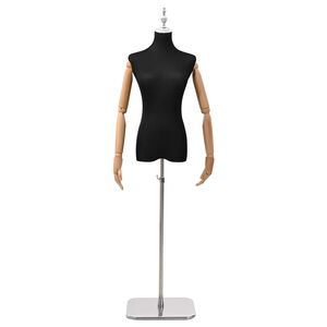 vidaXL Manichino Regolabile 165-213 cm con Base Femmina PP Nero