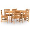 vidaXL Set da Pranzo da Giardino 7 pz in Legno Massello di Teak