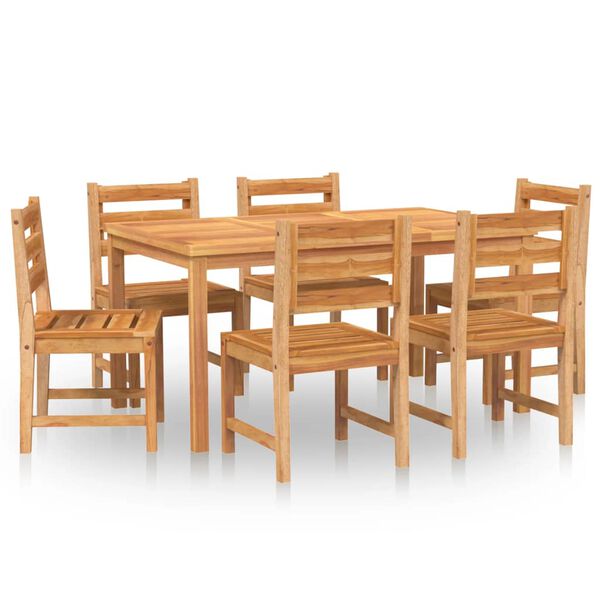 vidaXL Set da Pranzo da Giardino 7 pz in Legno Massello di Teak