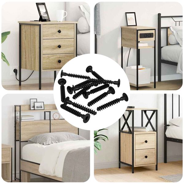 vidaXL Vite a testa esagonale 5143 pcs Nero Ferro