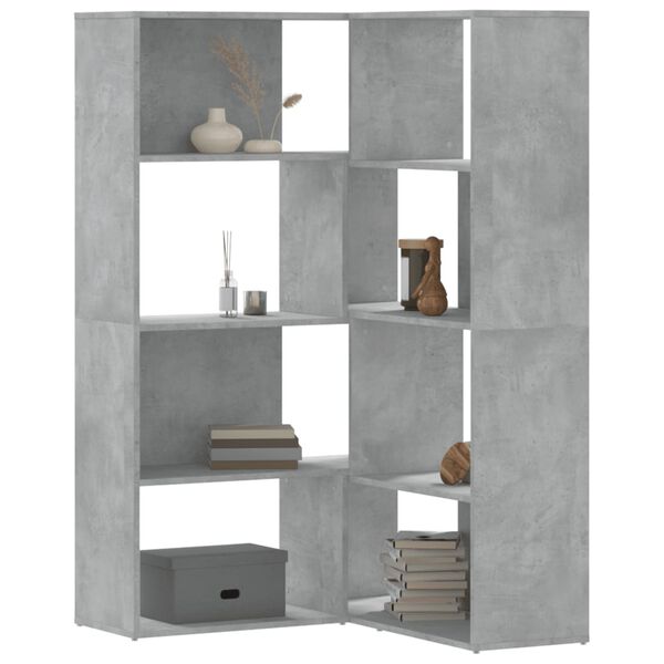vidaXL Libreria a 4 Ripiani Grigio Cemento 85x85x140 cm in Truciolare