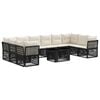vidaXL Set Divano da Giardino 11 pz Nero polyrattan