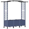 vidaXL Letto Rialzato con Griglia e Tetto Grigio 164 x 40 x 144 cm PP