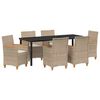 vidaXL Set da Pranzo per Giardino 7 pcs Beige polyrattan