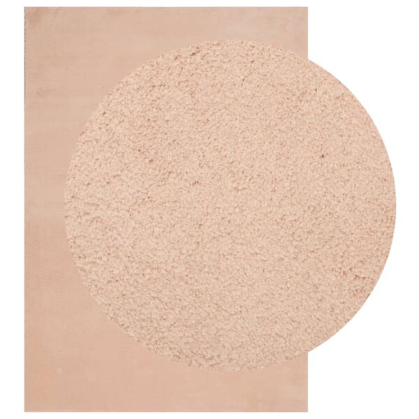 vidaXL Tappeto a Pelo Corto HUARTE Morbido e Lavabile Rosato 160x230cm