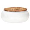 vidaXL Tavolino da Salotto Bianco 68x68x30 cm Legno di Recupero