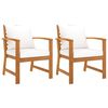vidaXL Sedie da Giardino e Cuscini Crema 2 pz Legno Massello d'Acacia
