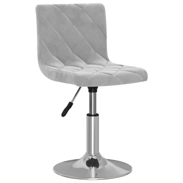 vidaXL Sgabello da Bar Grigio Chiaro in Velluto