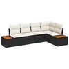 vidaXL Set Divano da Giardino 5 pz 5-Numero di posti Nero e crema