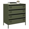 vidaXL Credenza Verde Oliva 68x39x73,5 cm in Acciaio Laminato a Freddo