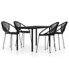 vidaXL Set da Pranzo da Giardino 5 pz Nero