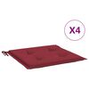 vidaXL Cuscini per Sedia 4 pz Rosso Vino 50x50x4 cm in Tessuto Oxford