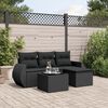 vidaXL Set Divani da Giardino 5 pz con Cuscini in Polyrattan Nero