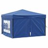 vidaXL Tenda per Feste Pieghevole con Pareti Laterali Blu 3x3 m