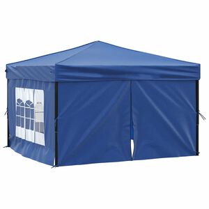vidaXL Tenda per Feste Pieghevole con Pareti Laterali Blu 3x3 m