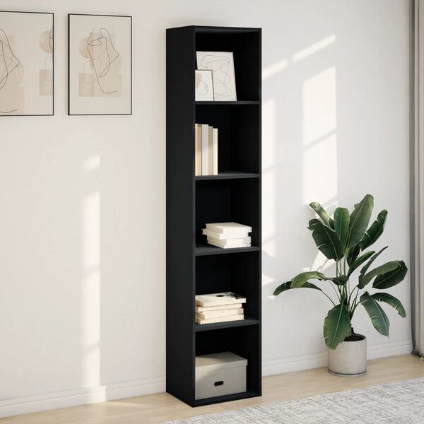 vidaXL Libreria Nera 40x30x189 cm in Legno Multistrato