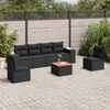 vidaXL Set Divani da Giardino con Cuscini 7pz Nero Polyrattan