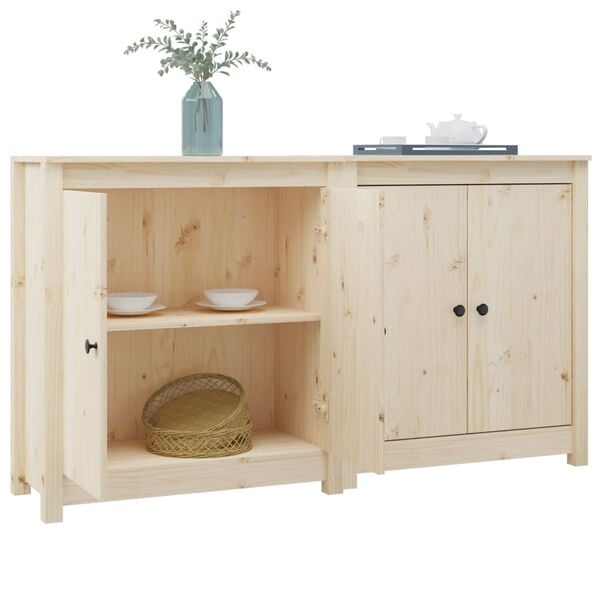 vidaXL Credenze 2 pz 70x35x80 cm in Legno Massello di Pino
