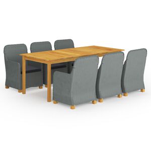 vidaXL Set da Pranzo da Giardino 9 pz Grigio Chiaro