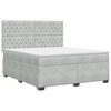 vidaXL Letto box spring con materasso Grigio Chiaro 160 x 200 cm
