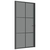 vidaXL Porta Interna 102,5x201,5 cm Nera in Vetro ESG e Alluminio