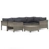 vidaXL Set Divani da Giardino 7 pz con Cuscini in Polyrattan Grigio