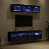 vidaXL Unit&agrave; a muro per TV con LED 5 pcs Rovere Nero 80 x 30 x 40 cm