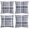 vidaXL Cuscino da Esterno 4 pz Tessuto Grigio a quadri 40 x 40 cm