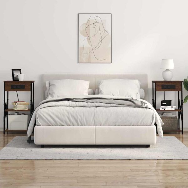 vidaXL Armadio da Notte con lo scaffale Rovere Marrone 41 x 31 x 76 cm