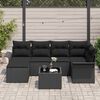 vidaXL Set Divano da Giardino con archiviazione 7 pcs Nero polyrattan