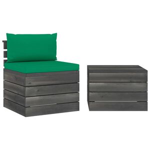 vidaXL Set Divani da Giardino su Pallet 2 pz con Cuscini Massello Pino