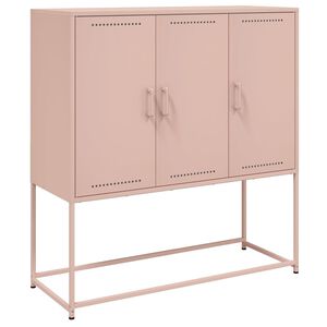 vidaXL Credenza Rosa 100,5x39x107 cm in Acciaio